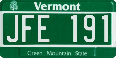VT license plate JFE191