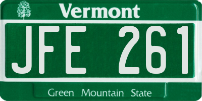 VT license plate JFE261