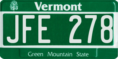 VT license plate JFE278