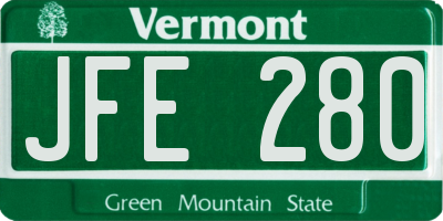 VT license plate JFE280