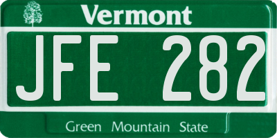 VT license plate JFE282