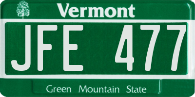VT license plate JFE477