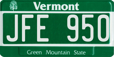 VT license plate JFE950