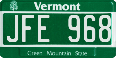 VT license plate JFE968