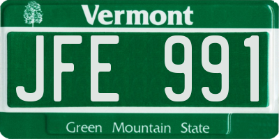 VT license plate JFE991
