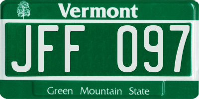 VT license plate JFF097