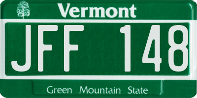 VT license plate JFF148