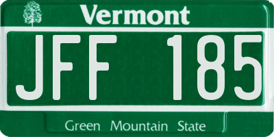 VT license plate JFF185