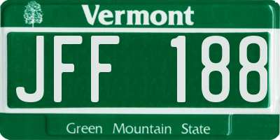 VT license plate JFF188