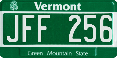 VT license plate JFF256