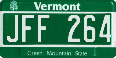 VT license plate JFF264