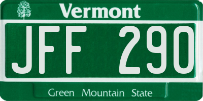 VT license plate JFF290