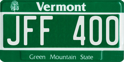 VT license plate JFF400