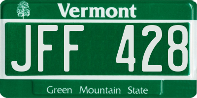 VT license plate JFF428