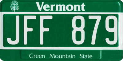 VT license plate JFF879