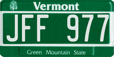 VT license plate JFF977