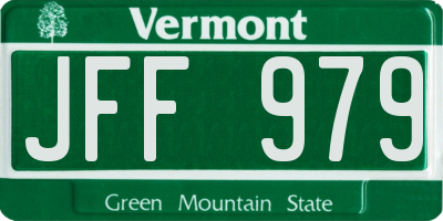 VT license plate JFF979