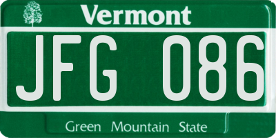 VT license plate JFG086