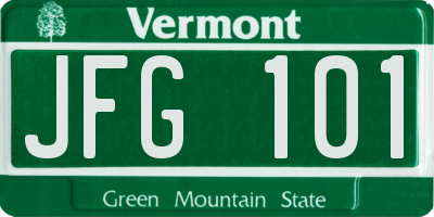 VT license plate JFG101