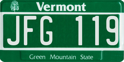 VT license plate JFG119