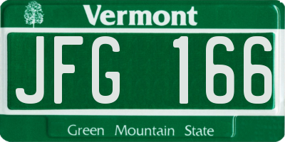 VT license plate JFG166
