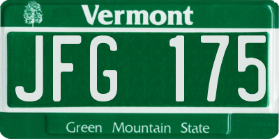 VT license plate JFG175