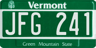 VT license plate JFG241