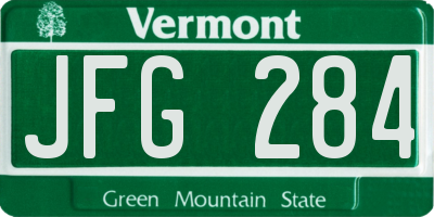 VT license plate JFG284