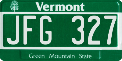 VT license plate JFG327