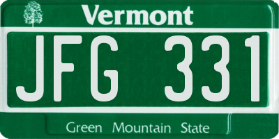 VT license plate JFG331