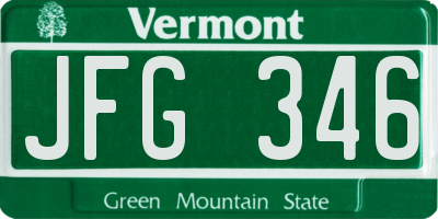 VT license plate JFG346