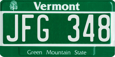 VT license plate JFG348
