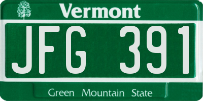 VT license plate JFG391