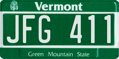 VT license plate JFG411