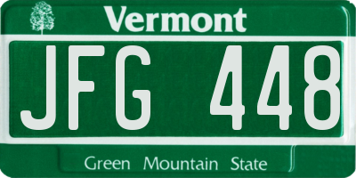 VT license plate JFG448