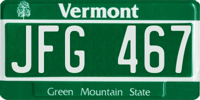 VT license plate JFG467