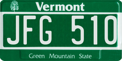 VT license plate JFG510