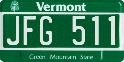 VT license plate JFG511