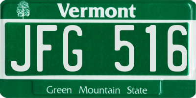 VT license plate JFG516