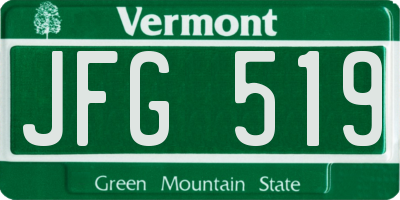 VT license plate JFG519