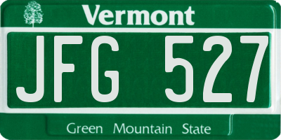 VT license plate JFG527
