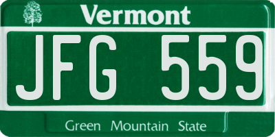 VT license plate JFG559