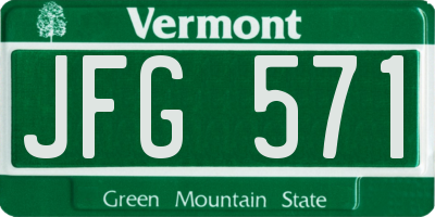 VT license plate JFG571