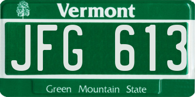 VT license plate JFG613