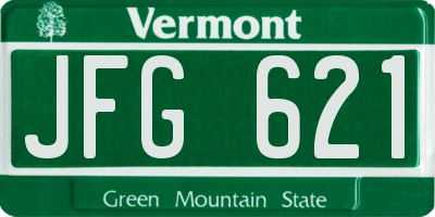 VT license plate JFG621