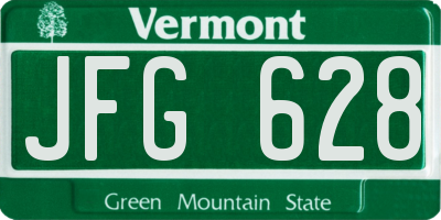 VT license plate JFG628