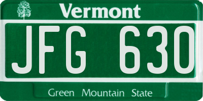 VT license plate JFG630