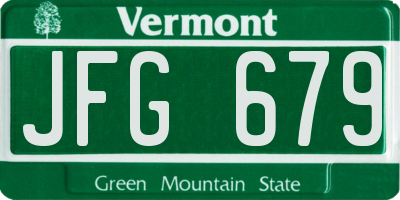 VT license plate JFG679