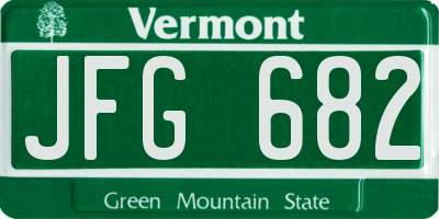 VT license plate JFG682