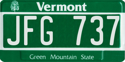 VT license plate JFG737